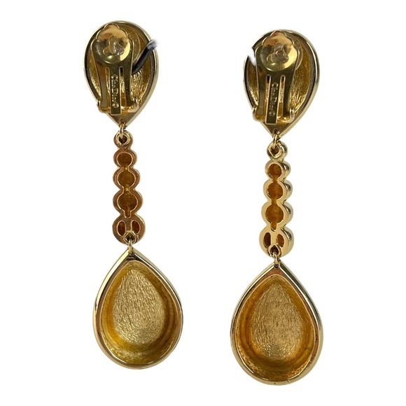 Vintage Christian Dior Runway Statement Green Blue Gripoix Drop Dangle Earrings - Picture 4 of 10